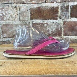 Vintage Coach Signature Logo Pink Debbie Leather Thongs Flip Flops Sandals 9.5